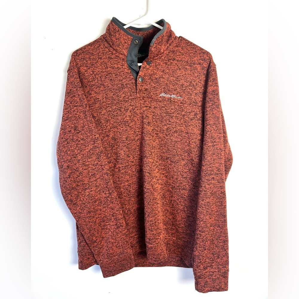 Eddie Bauer Men's Radiator Fleece Snap Mock Pullover Sweater Size Large‎